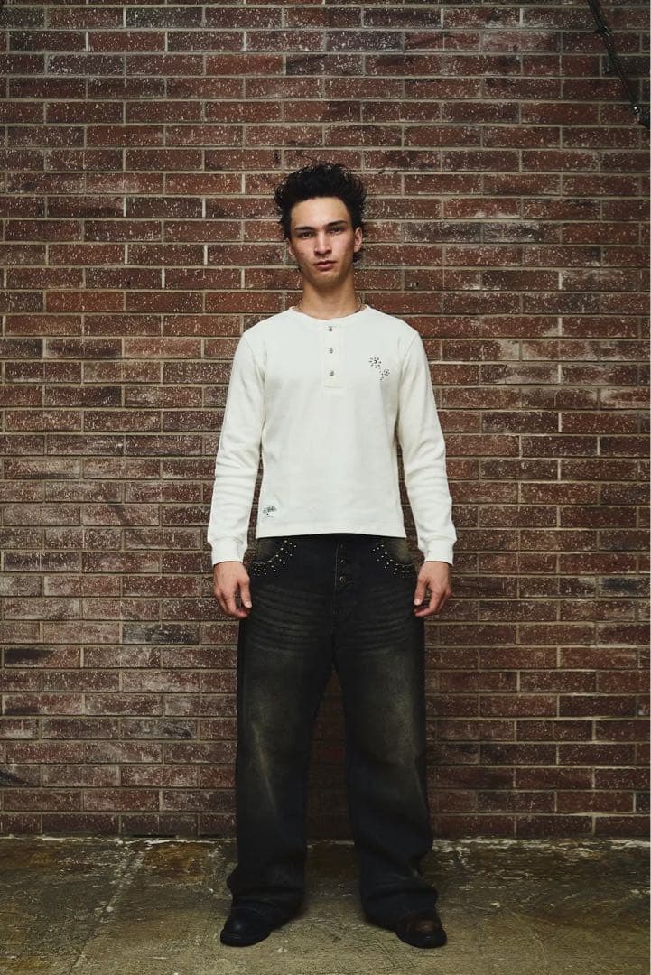 筋*様 badway flower studs henry thermal Lサ