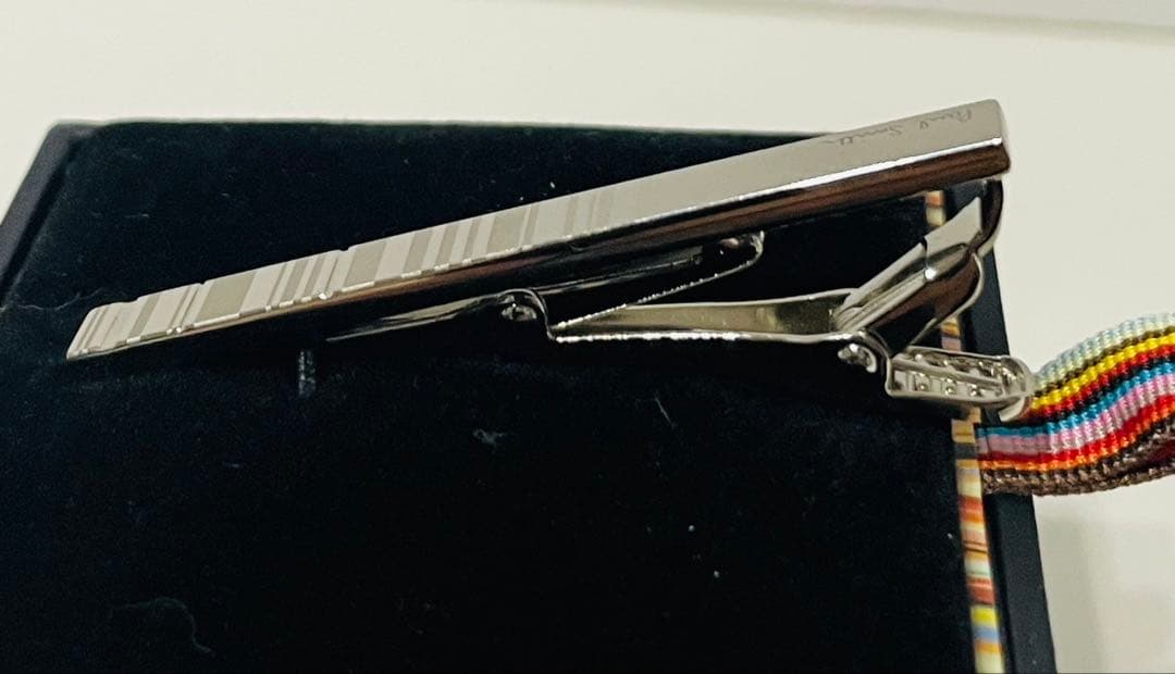 ポールスミス ネクタイピン タイピン シャドーストライプ シルバー