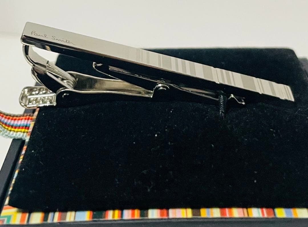 ポールスミス ネクタイピン タイピン シャドーストライプ シルバー
