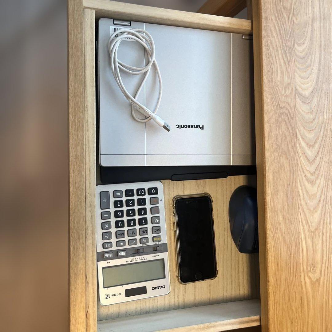 ナチュラルカラー シンプルデスク 引き出し付き 発送は9／15以降