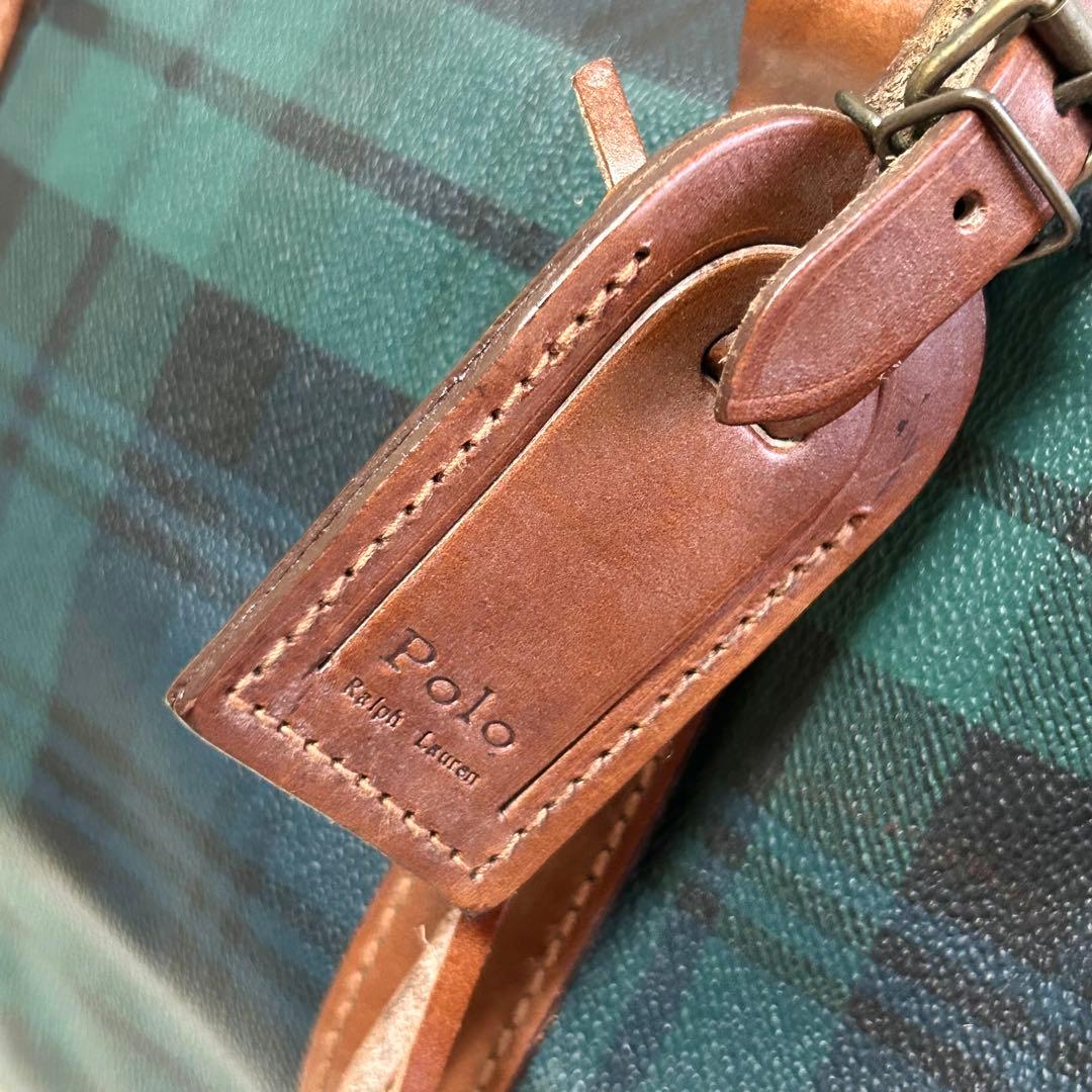 美品✨ポロラルフローレン ヴィンテージ ボストンバッグ チェック 旅行 PVC