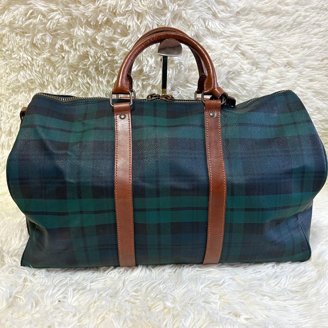 美品✨ポロラルフローレン ヴィンテージ ボストンバッグ チェック 旅行 PVC
