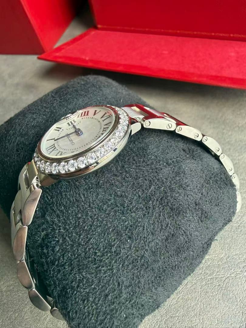 Cartier バロンブルー 28mm ベゼルダイヤモンド W4BB0015