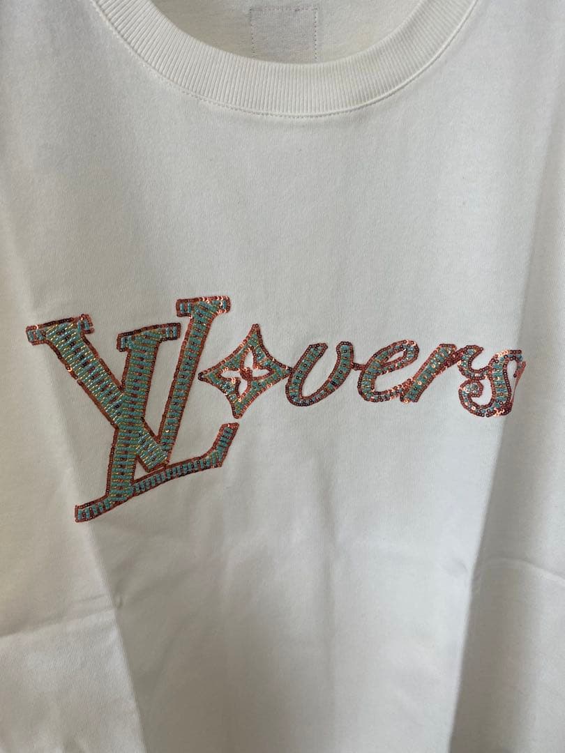 希少　即日発送　ルイヴィトン　ビーズ刺繍ロゴ　Tシャツ