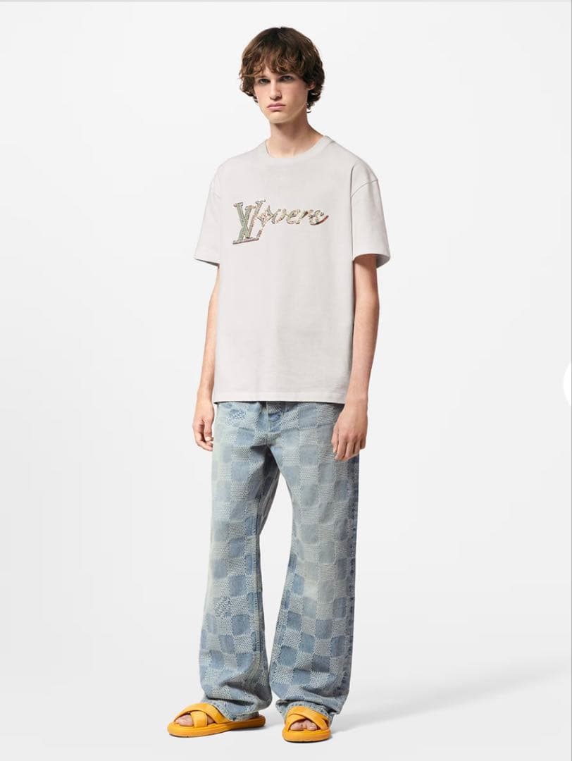 希少　即日発送　ルイヴィトン　ビーズ刺繍ロゴ　Tシャツ