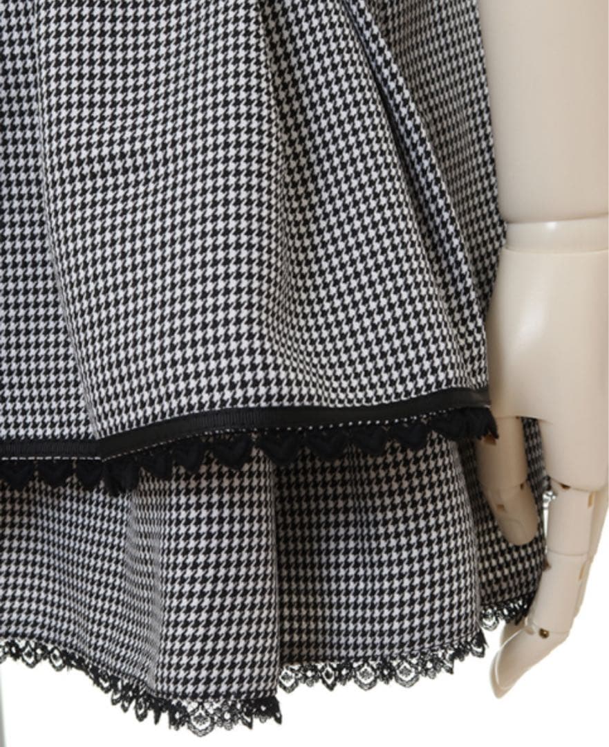 LIZLISA リズリサ　2連リボンベルトスカパン ブラック　ブラックチェック