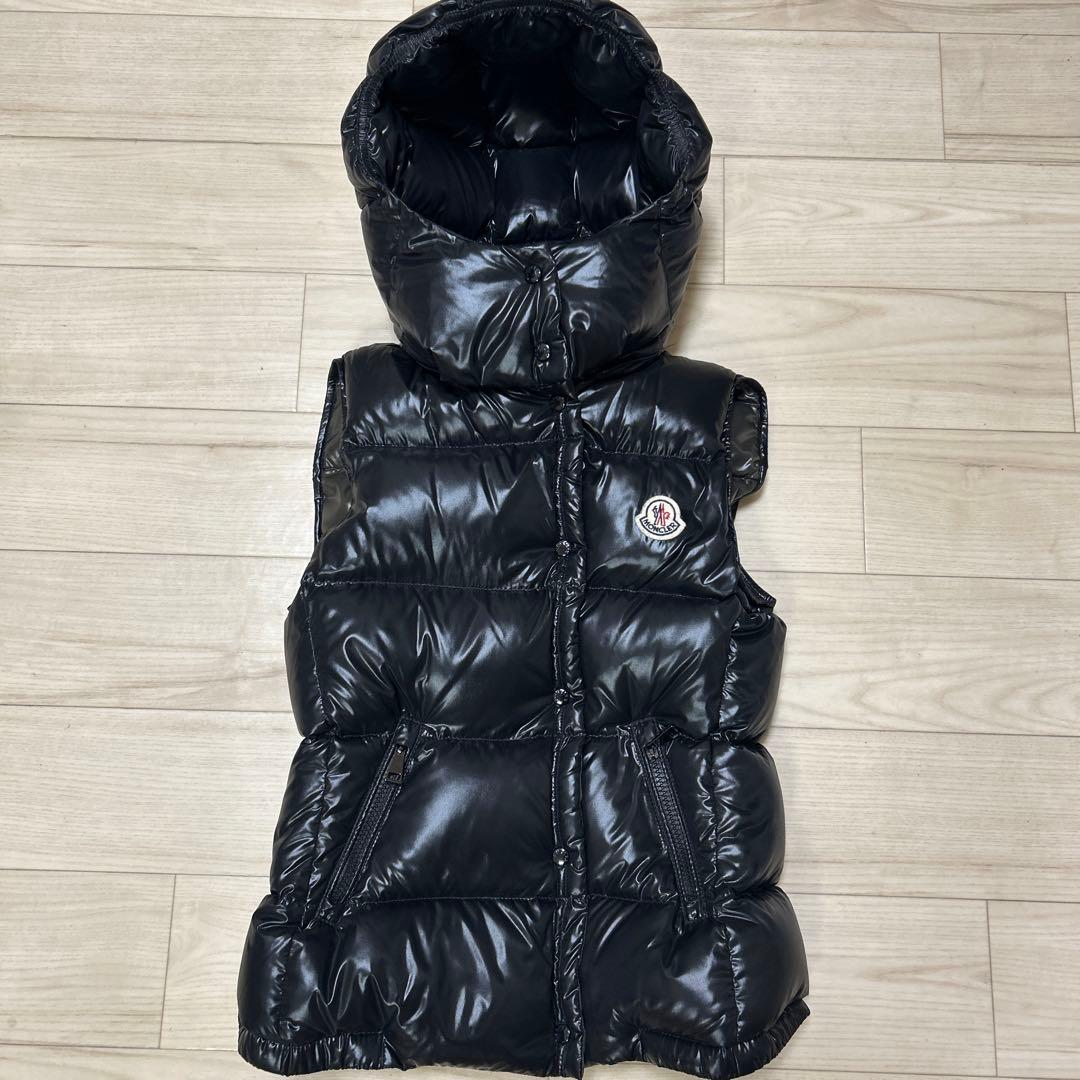 T-MUNE モンクレールブラック ダウンベスト フード付き　GALENE