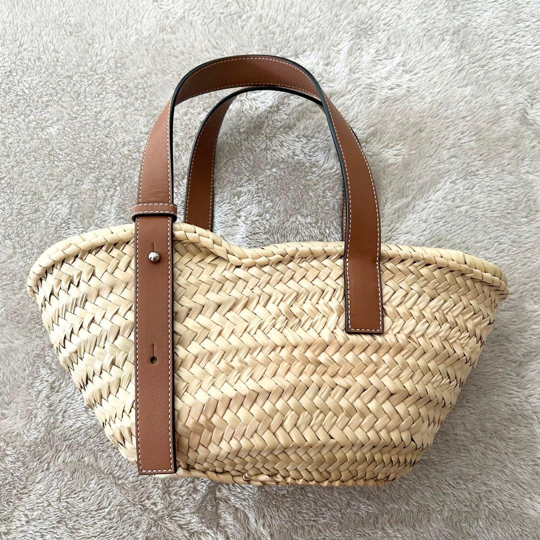 【美品】LOEWE ロエベ　バスケットバッグ　スモール　ナチュラル/タン