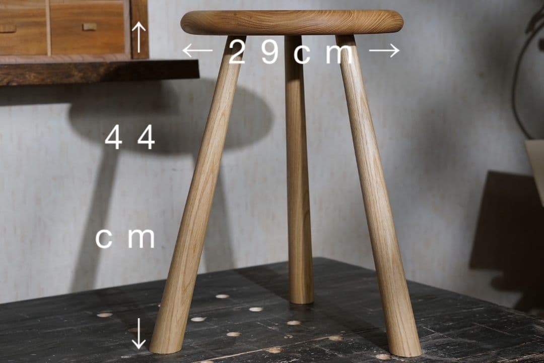 無垢の栗の木スツール