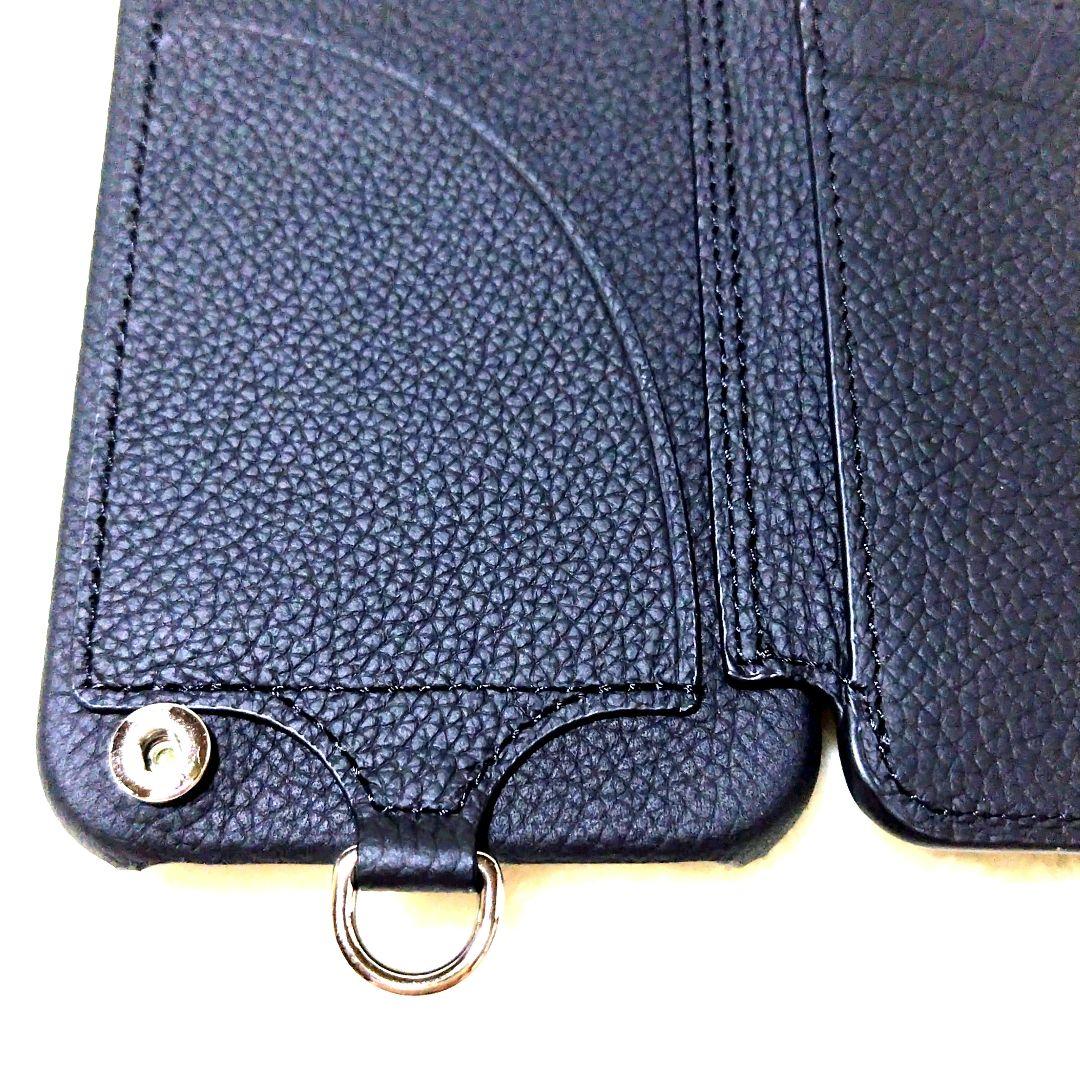 デミウ POCHE FLAT iPhone ケース+クロコ型ストラップ ブラック