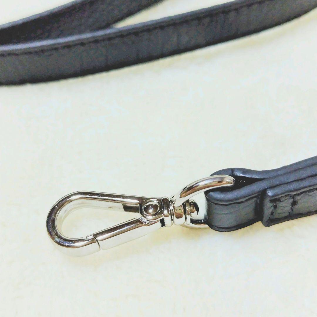 デミウ POCHE FLAT iPhone ケース+クロコ型ストラップ ブラック