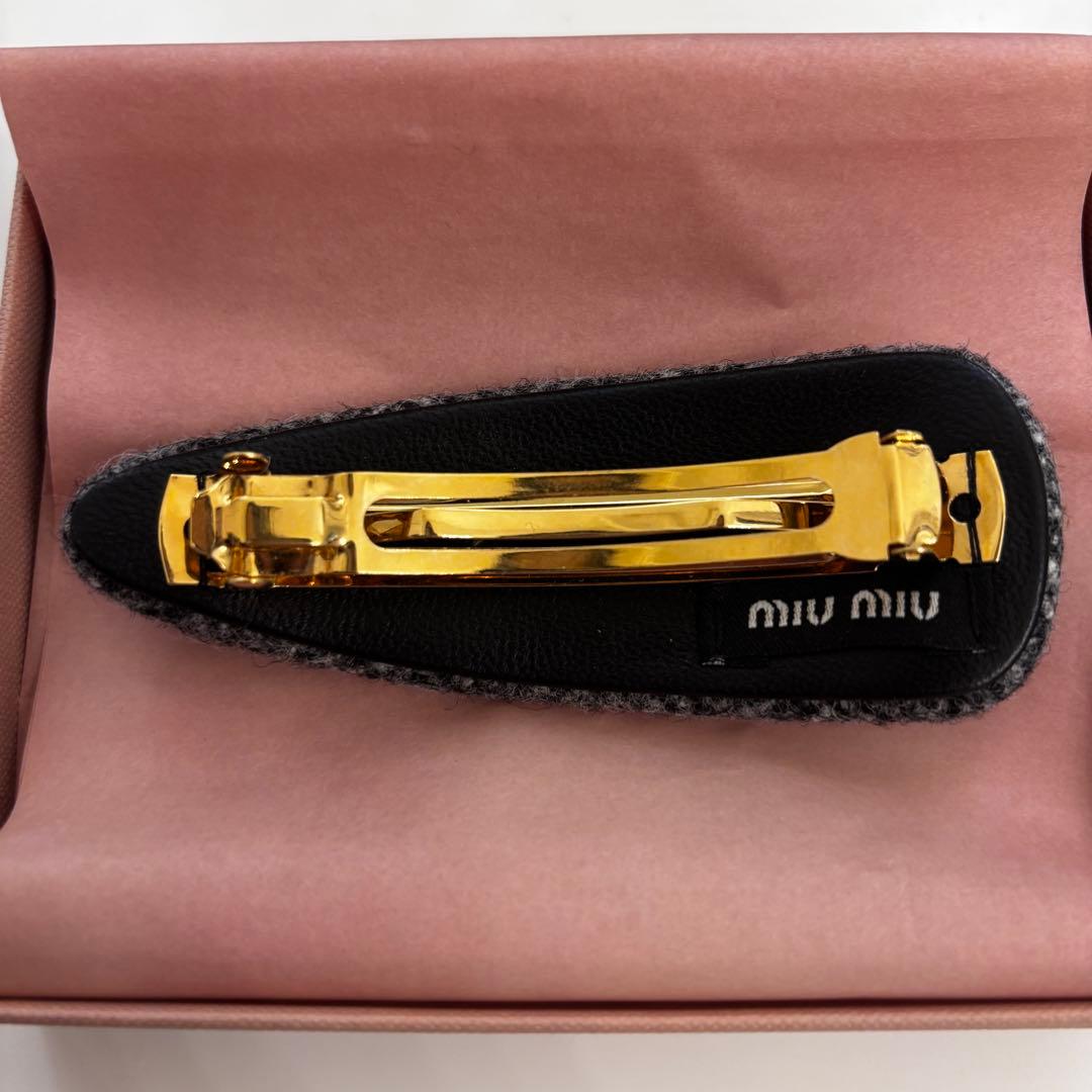 ✨美品 miu miu ミュウミュウ シェブロン ウール ヘアクリップ バレッタ