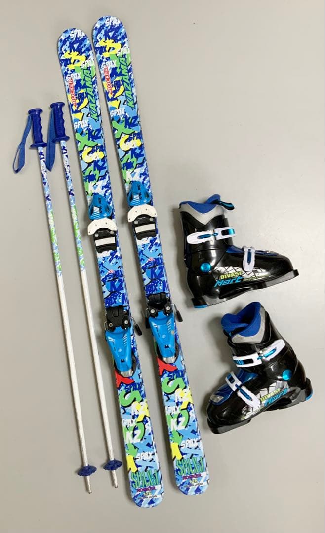 ジュニアスキー 4点セット　KAZAMA 板126cm／靴23cm