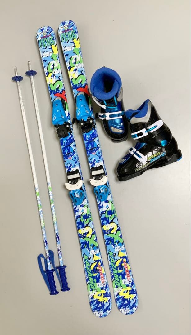 ジュニアスキー 4点セット　KAZAMA 板126cm／靴23cm