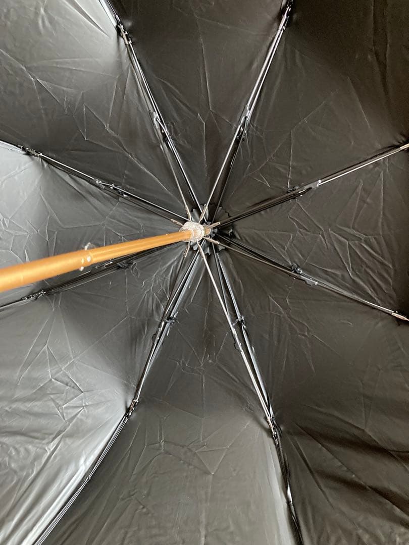 アシーナニューヨーク　折りたたみ日傘ストライプ　バンブーハンドル