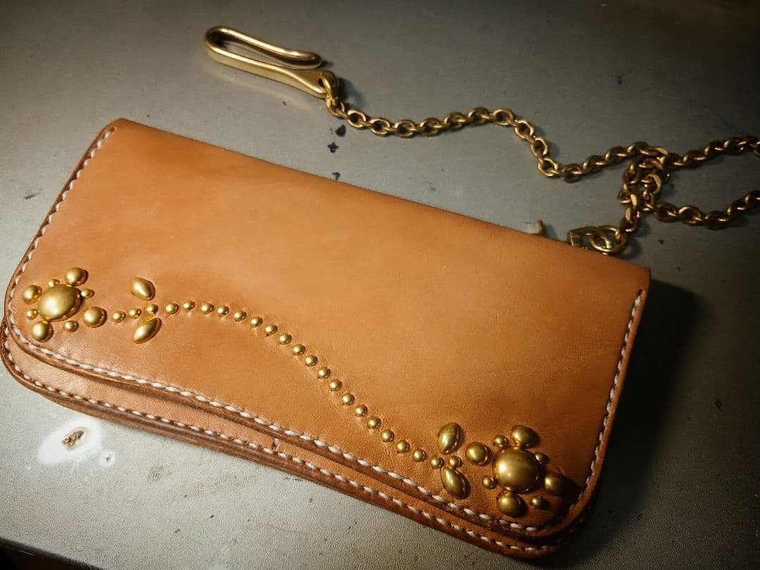 た*か様 ハーマンオーク サドルレザー ロングトラッカーウォレット 経年変化 ス