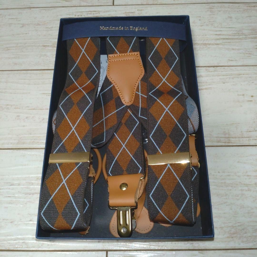 ◇新品  THURSTON 英国製 アーガイル サスペンダー