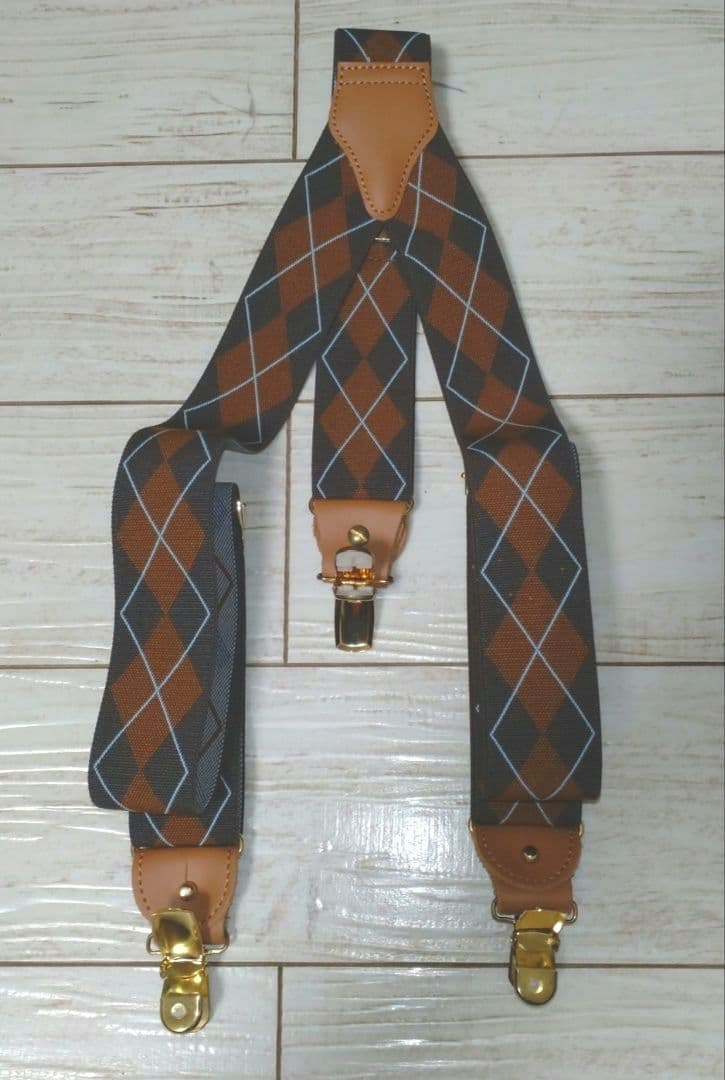 ◇新品  THURSTON 英国製 アーガイル サスペンダー