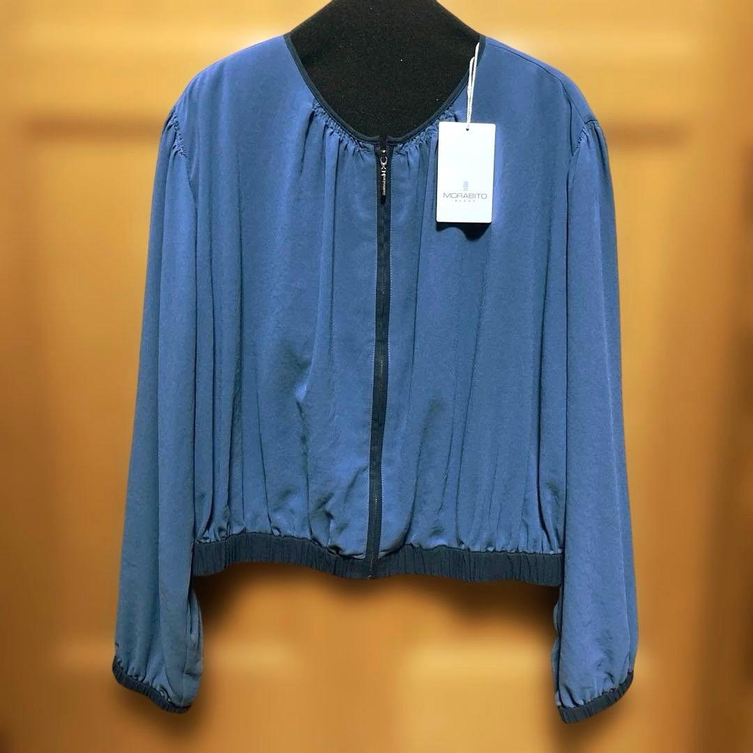 【新品タグ付き】MORABITO BLANC ノーカラー　ジップアップジャケット