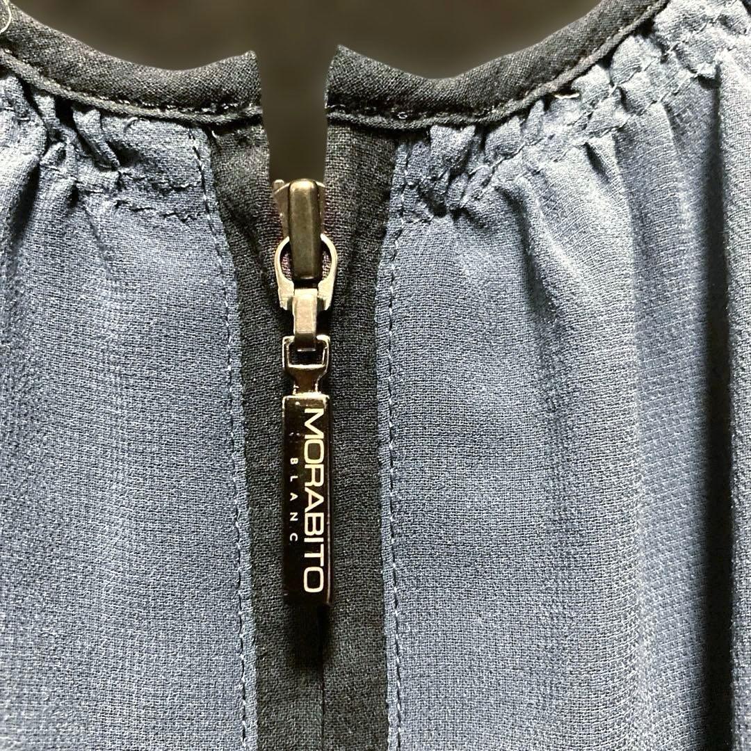 【新品タグ付き】MORABITO BLANC ノーカラー　ジップアップジャケット