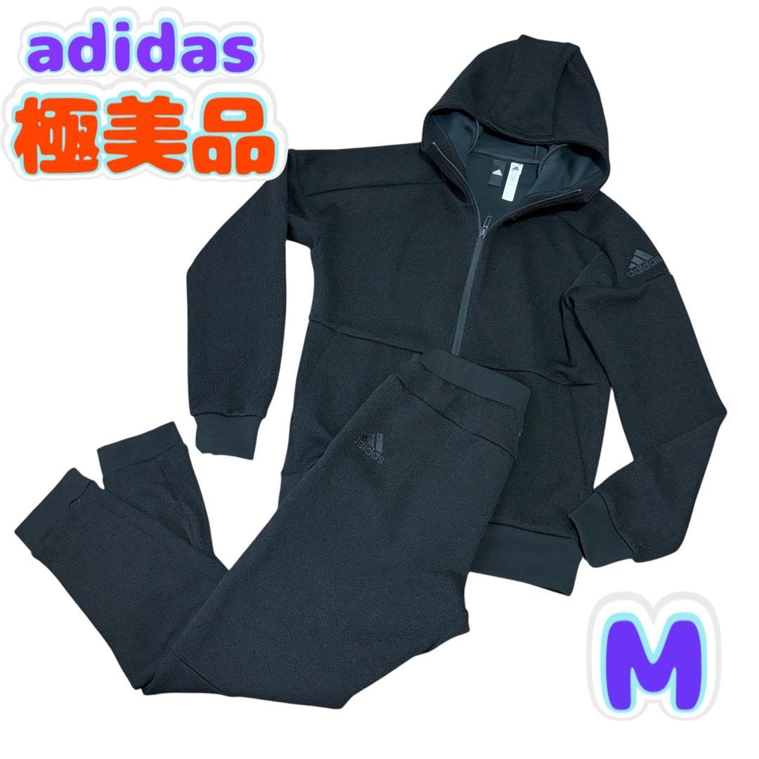 【極美品】アディダス PLSニットジャージセットアップ　メンズM 黒