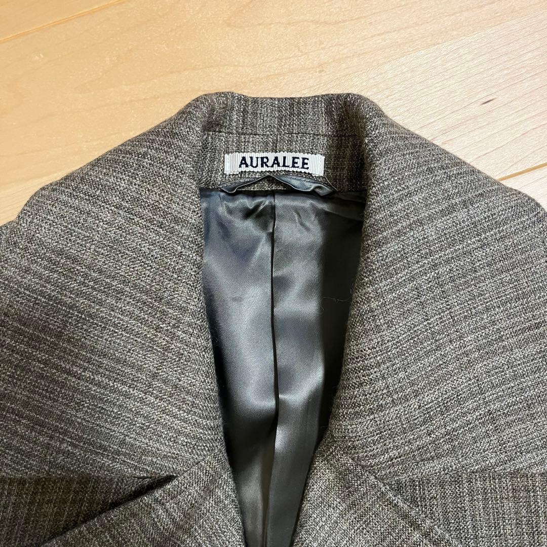 AURALEE チェックダブルクロスコート シャドウチェックチェスターコート