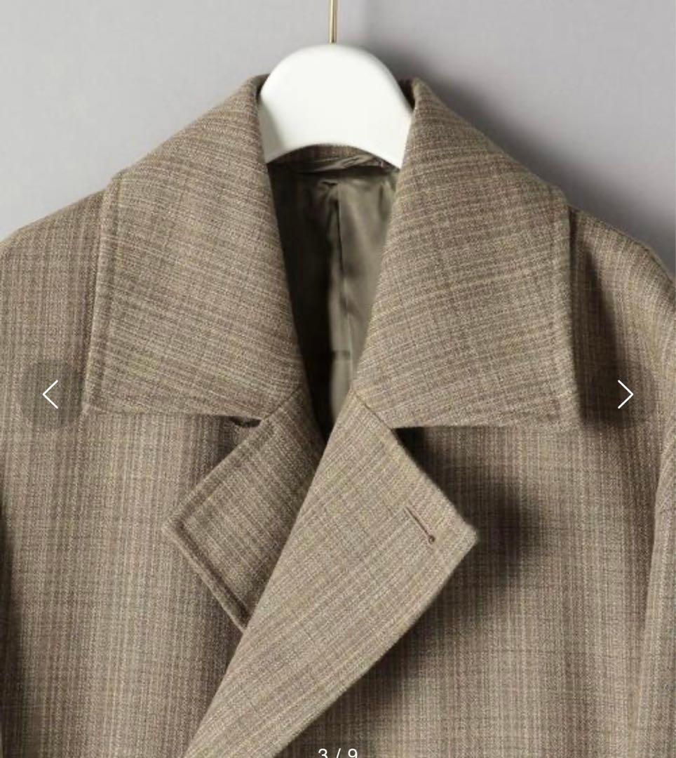 AURALEE チェックダブルクロスコート シャドウチェックチェスターコート