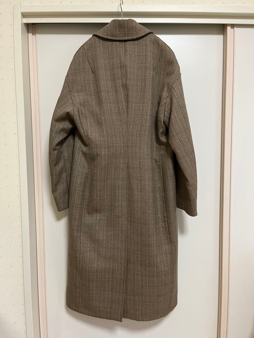 AURALEE チェックダブルクロスコート シャドウチェックチェスターコート