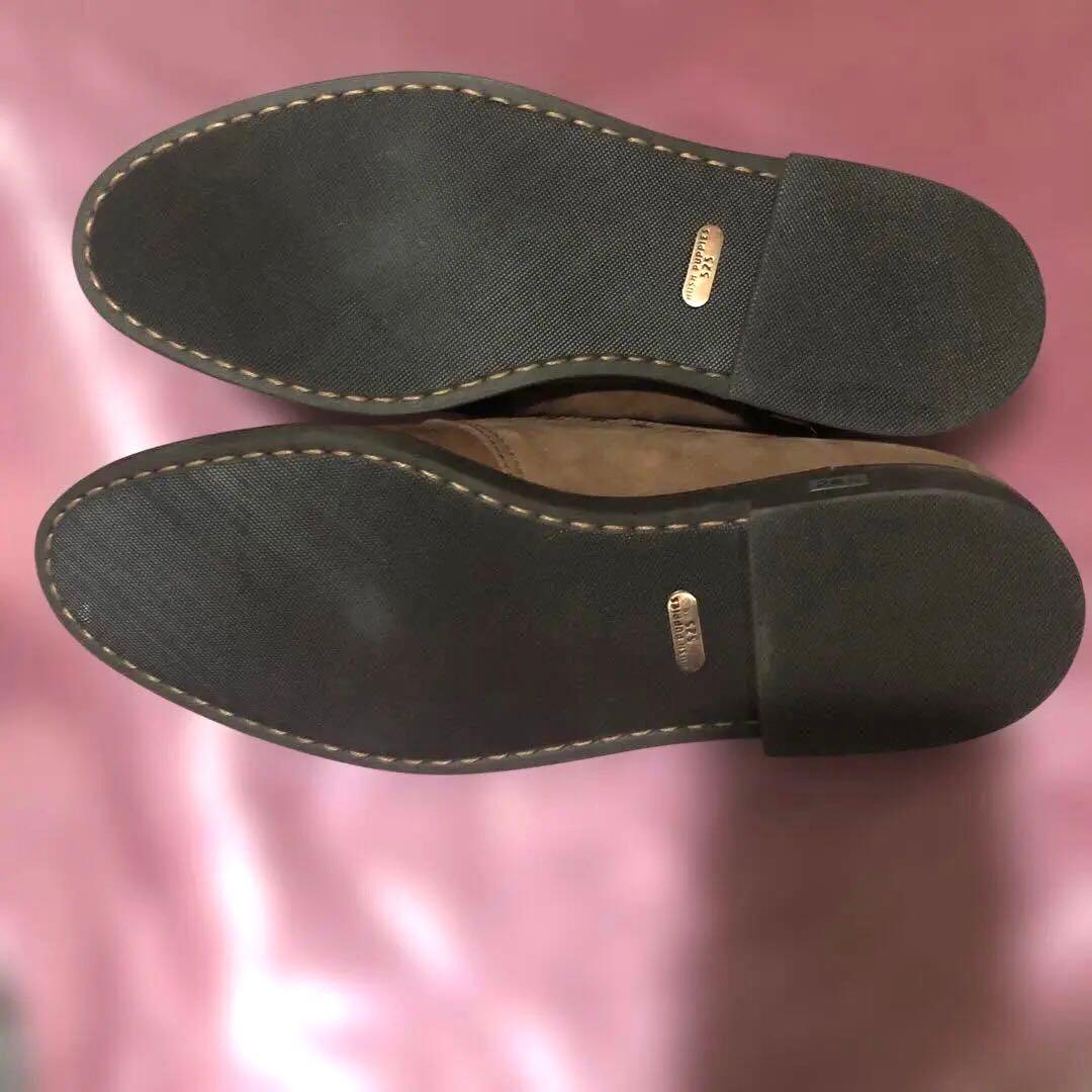 新品未使用 26.5cm Hush puppies 本革 プレーントゥ