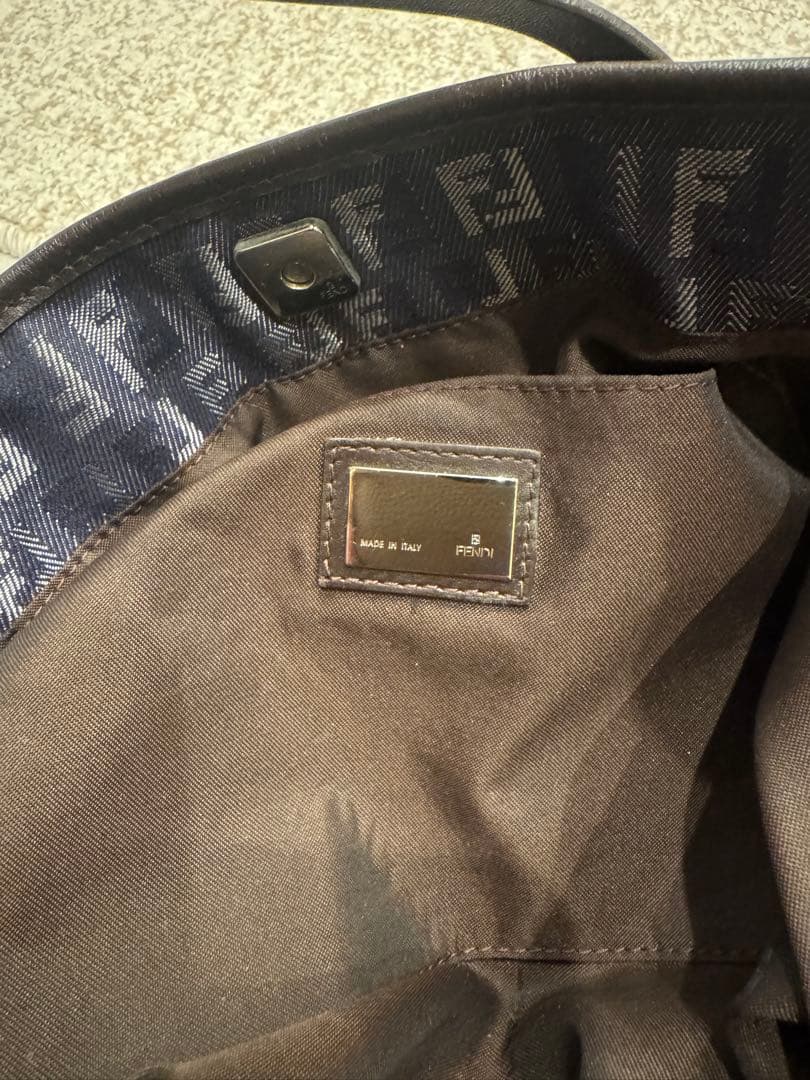 FENDIフェンディ ズッキーノ レディース トートバッグ ネイビーブルー