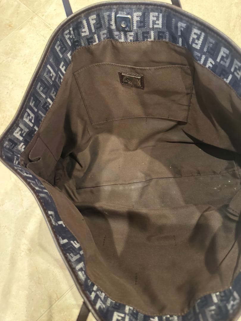 FENDIフェンディ ズッキーノ レディース トートバッグ ネイビーブルー