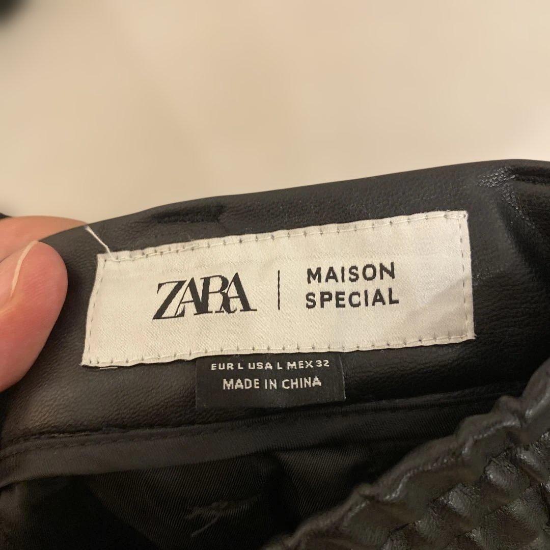 Zara 革パンツ