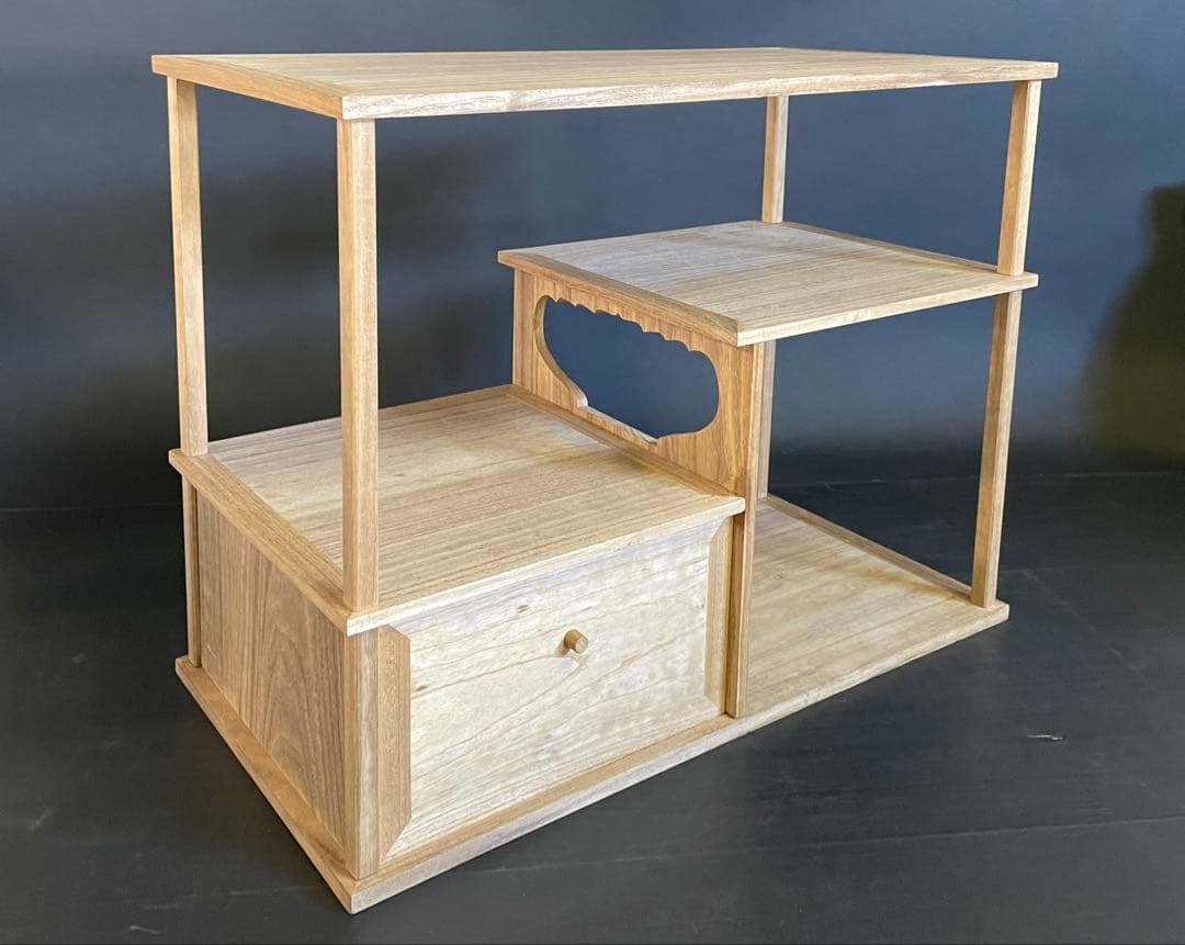 特価❣️『母』 利休好 袋棚 志野棚 組立式 仕舞い箱 茶道具 （26F①）