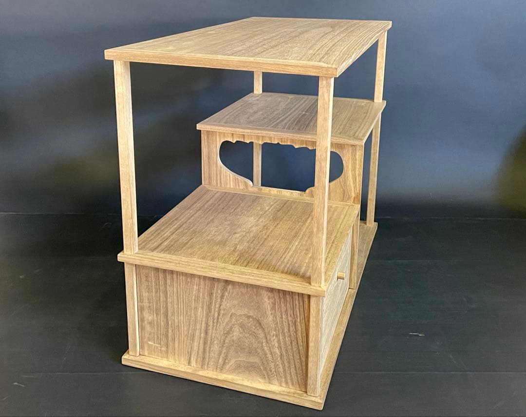 特価❣️『母』 利休好 袋棚 志野棚 組立式 仕舞い箱 茶道具 （26F①）