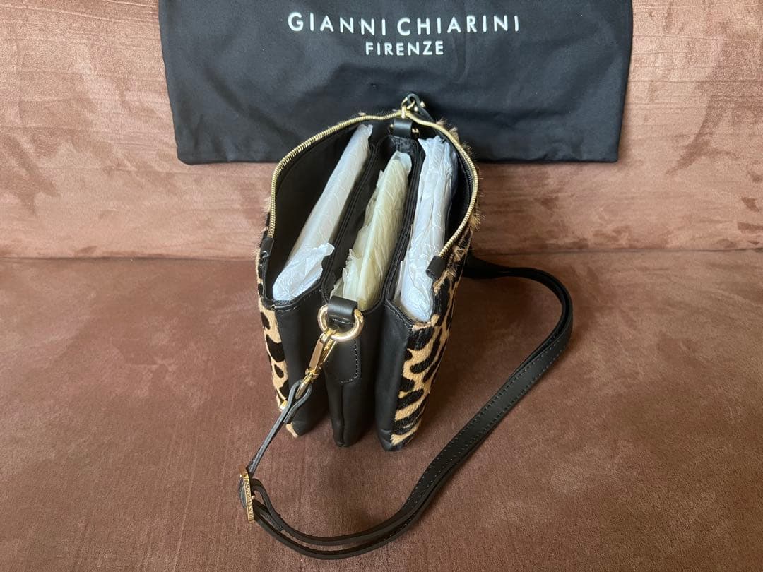 美品⭐️GIANNI CHIARINI ヒョウ柄✨ショルダーバッグ/ 2WAY