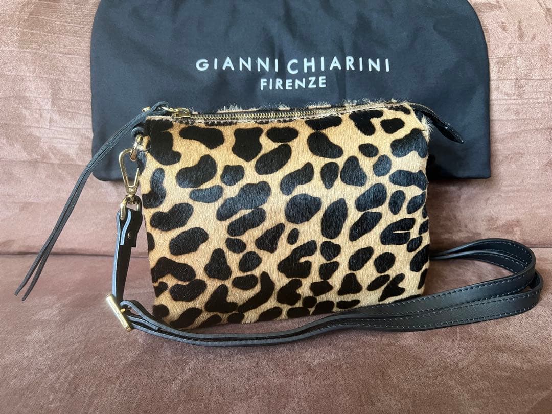 美品⭐️GIANNI CHIARINI ヒョウ柄✨ショルダーバッグ/ 2WAY