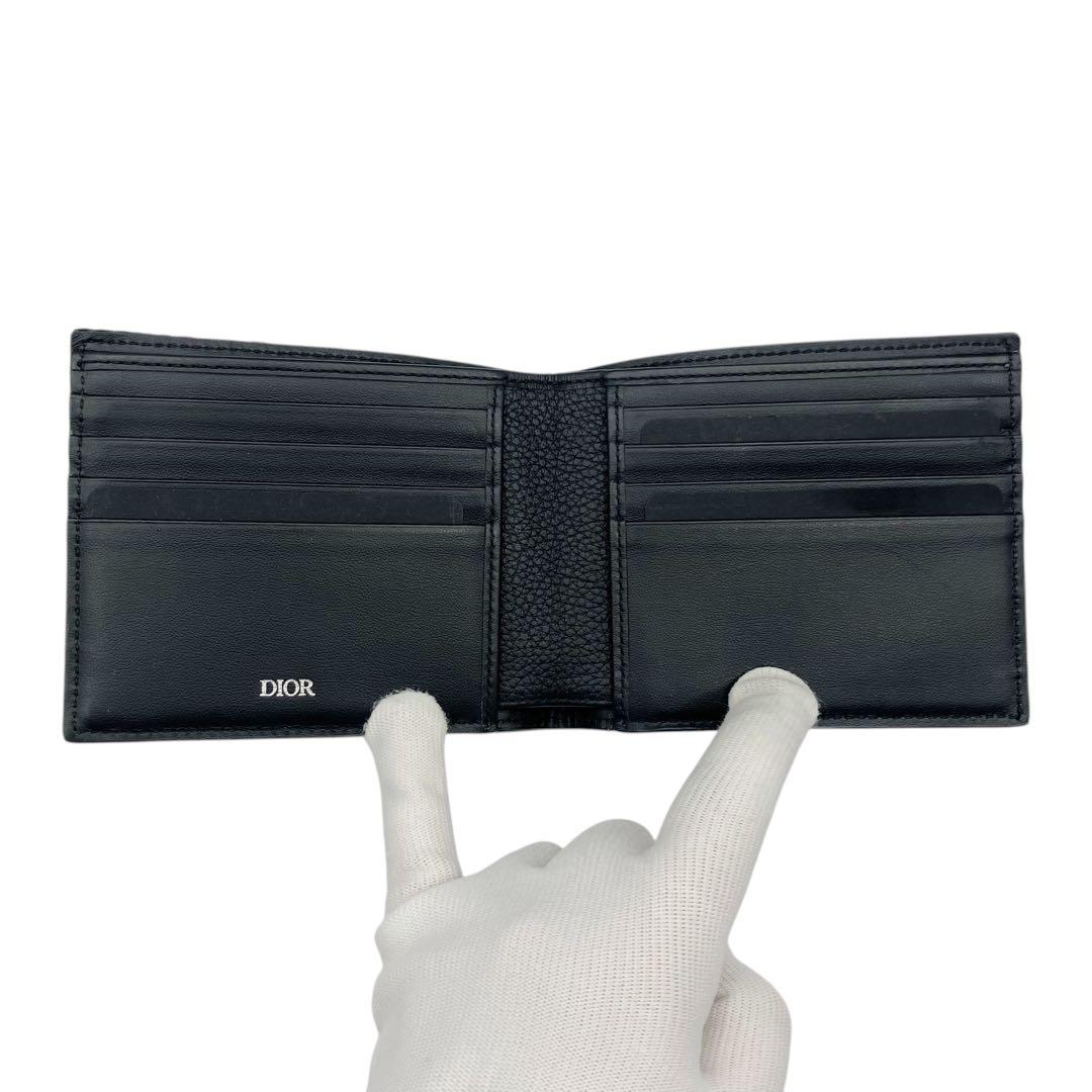 ⭐️美品⭐️ ディオール オブリーク サドル レザー 二つ折り財布 ブラック