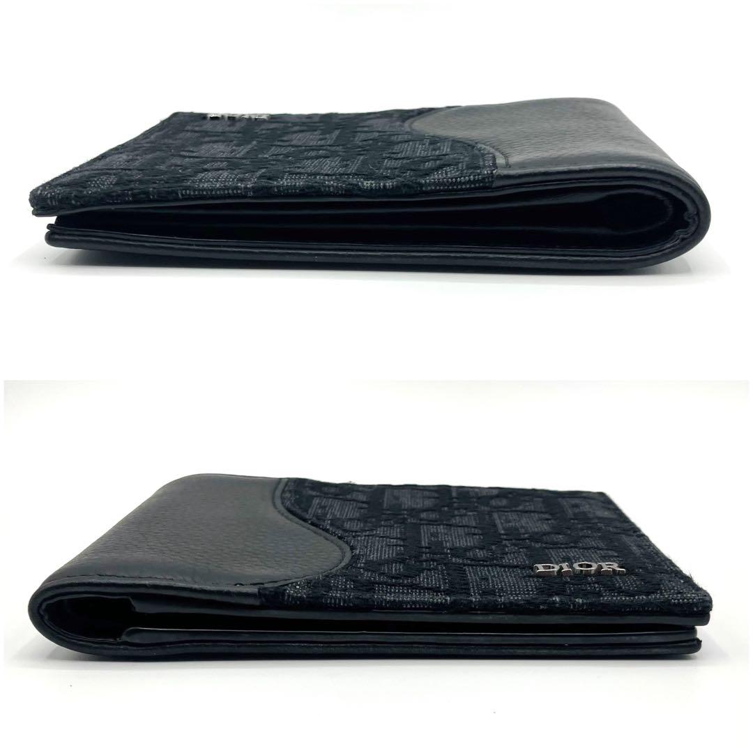 ⭐️美品⭐️ ディオール オブリーク サドル レザー 二つ折り財布 ブラック