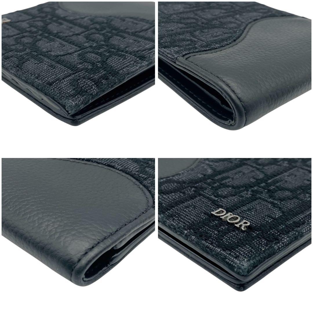 ⭐️美品⭐️ ディオール オブリーク サドル レザー 二つ折り財布 ブラック