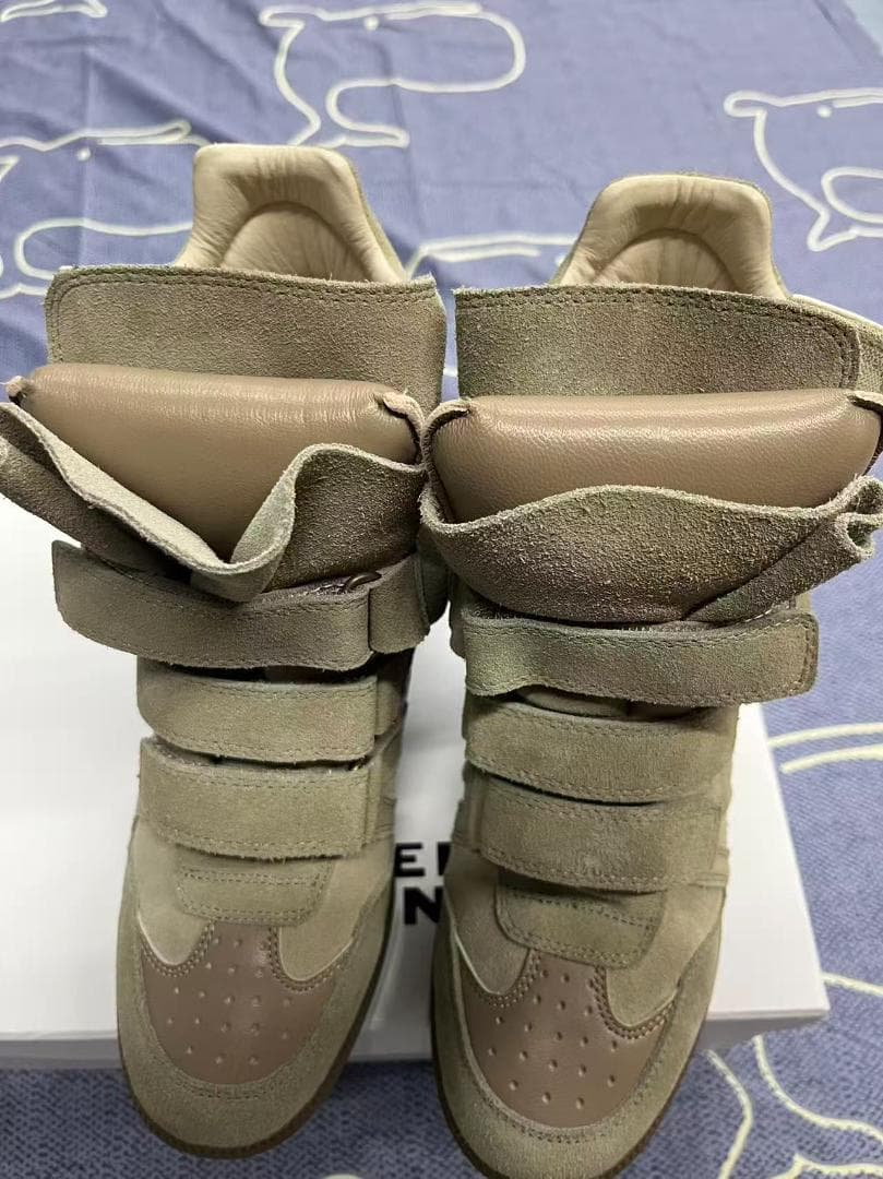 ISABEL MARANT ベージュ スエード ハイカットスニーカー