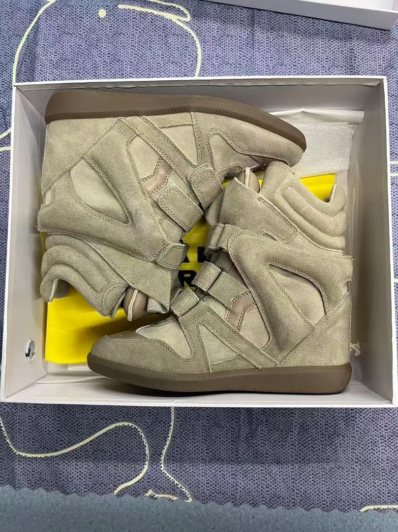 ISABEL MARANT ベージュ スエード ハイカットスニーカー