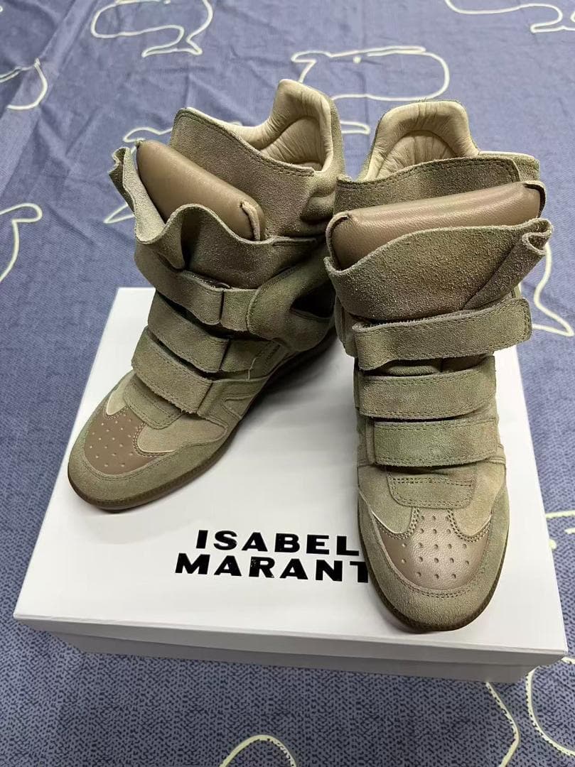 ISABEL MARANT ベージュ スエード ハイカットスニーカー