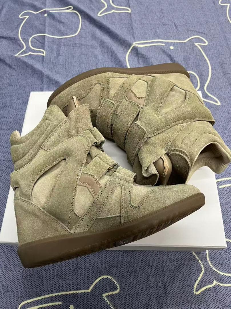 ISABEL MARANT ベージュ スエード ハイカットスニーカー