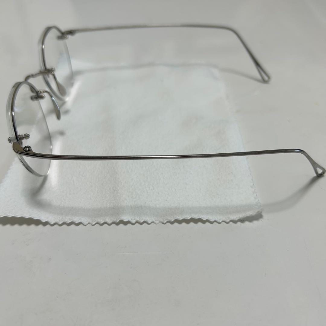 美品 ayame HEX RW メガネ アイウェア シルバー リムレス