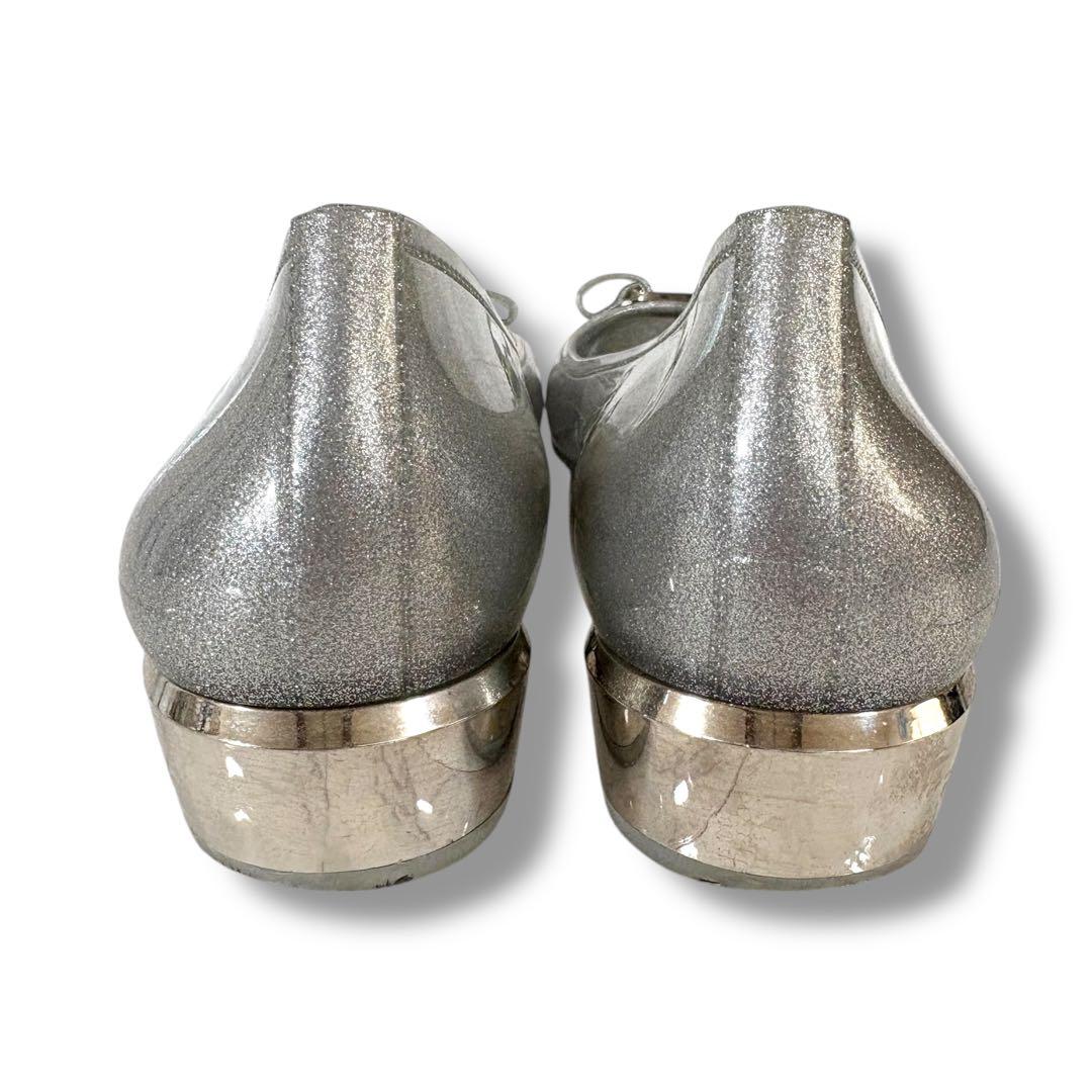 希少サイズ9 Ferragamoフェラガモ バミューダ ラバーシューズ シルバー