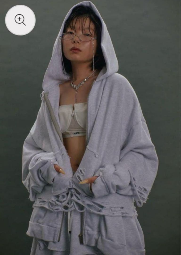 トップス neith. Layered Crush Hoodie(Gray) yukari