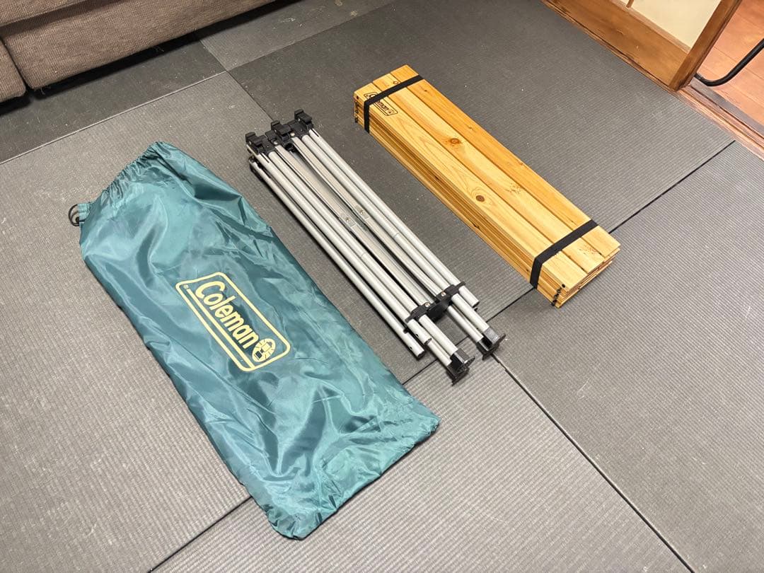 125センチ 廃盤 コールマン ナチュラルウッドロールテーブル　美品