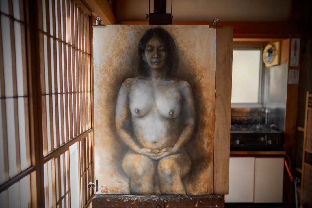 る*ら様 鉛筆画　縄文イブ　裸婦素描