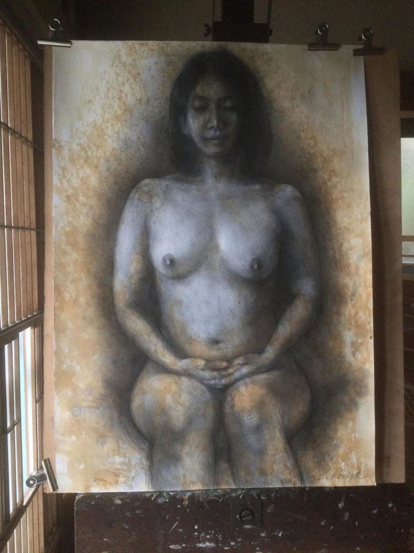 る*ら様 鉛筆画　縄文イブ　裸婦素描