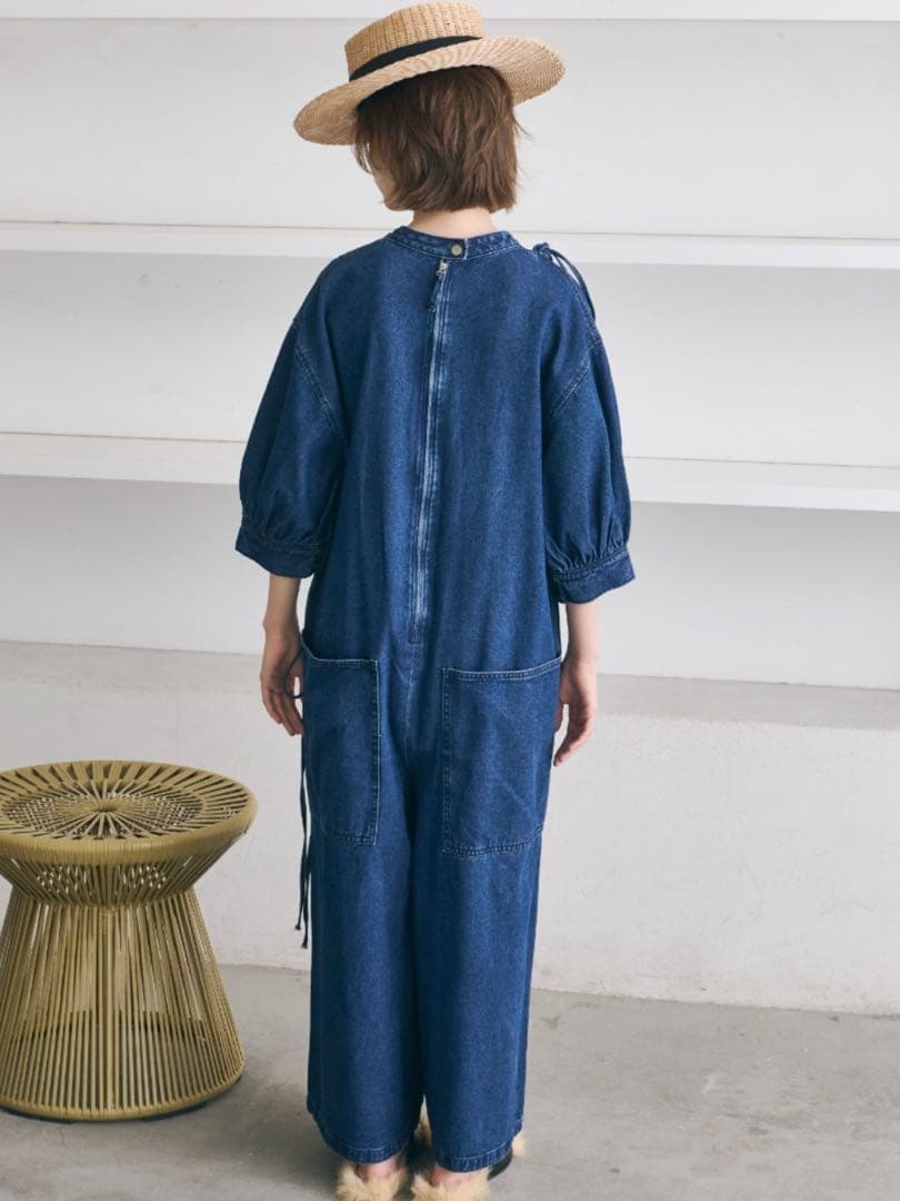 最終値下げ　PERNA ハーフスリーブデニムオールインワン